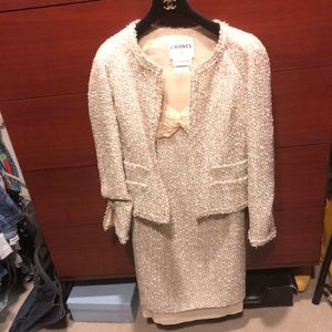 Chanel Metallic Tweed Dress Set